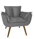 Ver imagem 2 de Jogo 2 Poltronas Decorativa Estofada Para Consultório Opala Suede Cinza - LM DECOR