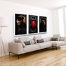 Quadro Decorativo Os 3 Macacos Gangster Moldura Grande - 2