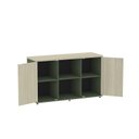 Ver imagem 5 de Armário Credenza 2 Portas Pivotante P25 Verde/Salvia/Castanheira Marrom
