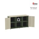 Ver imagem 7 de Armário Credenza 2 Portas Pivotante P25 Verde/Salvia/Castanheira Marrom