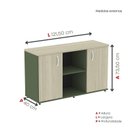 Ver imagem 4 de Armário Credenza 2 Portas Pivotante P25 Verde/Salvia/Castanheira Marrom