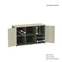Ver imagem 6 de Armário Credenza 2 Portas Pivotante P25 Verde/Salvia/Castanheira Marrom