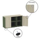 Ver mais imagens de Armário Credenza 2 Portas Pivotante P25 Verde/Salvia/Castanheira Marrom