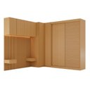Ver imagem 2 de Guarda Roupa Planejado 5 Peças 1 Mesa Cabeceira Samambaia CabeCasa MadeiraOriginals Marrom/Carvalho