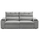 Ver imagem 2 de Sofá Retrátil Reclinável para Sala 3 Lugares 225cm Gordon F04 Veludo Cinza Claro - Lyam Decor