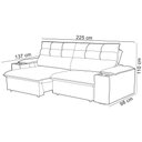 Ver imagem 4 de Sofá Retrátil Reclinável para Sala 3 Lugares 225cm Gordon F04 Veludo Cinza Claro - Lyam Decor