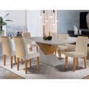 Ver imagem 1 de Mesa Aster 180 Tampo em MDF Canto Reto com 6 Cadeiras Lunara Moderna