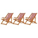 Ver imagem 1 de Kit 3 Espreguiçadeira Preguiçosa Dobrável Mel Cb-l Vermelho-branco