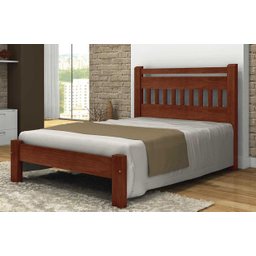 Cama King Size Antares de Madeira Maciça Angelim Pedra/Tauari Castanho - 1