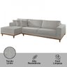 Sofá Fixo com Chaise 2,5m Cronos Linho com Molas Lado Esquerdo Meu Sofá Online - 4