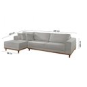Ver imagem 7 de Sofá Fixo com Chaise 2,5m Cronos Linho com Molas Lado Esquerdo Meu Sofá Online