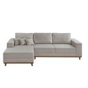 Ver imagem 2 de Sofá Fixo com Chaise 2,5m Cronos Linho com Molas Lado Esquerdo Meu Sofá Online