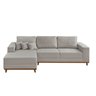 Sofá Fixo com Chaise 2,5m Cronos Linho com Molas Lado Esquerdo Meu Sofá Online - 2