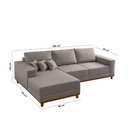 Ver imagem 7 de Sofá Fixo com Chaise 2,5m Cronos Linho com Molas Lado Esquerdo Meu Sofá Online