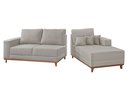Ver imagem 5 de Sofá Fixo com Chaise 2,5m Cronos Linho com Molas Lado Esquerdo Meu Sofá Online