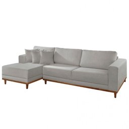 Sofá Cronos Linho 4 Lugares Chaise Lado Esquerdo Meu Sofá Online - 5