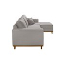 Ver imagem 3 de Sofá Fixo com Chaise 2,5m Cronos Linho com Molas Lado Esquerdo Meu Sofá Online