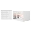 Ver imagem 1 de Quarto de Bebê Cômoda 2561 e Berço Mini Cama 1344 Doce Sonho Branco - Qmovi
