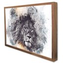 Ver imagem 4 de Quadro Decorativo Leão Artístico em Moldura Caixa Tacolado Moldura Trad 1cm Preta com Vidro 40 X 60c