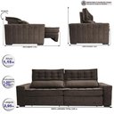 Ver imagem 2 de Sofá Retrátil e Reclinável 2,95m Cama inBox Big Star com SoftGel D40 Velupluma Café