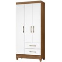 Ver imagem 1 de Guarda Roupa Solteiro Lima 3 Portas Naturale Branco Moval