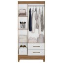Ver imagem 4 de Guarda Roupa Solteiro Lima 3 Portas Naturale Branco Moval