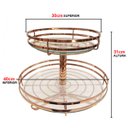 Ver imagem 3 de Fruteira Redonda de Mesa com Duas Prateleiras de Vidro Giosul em Aço Carbono Rosé Gold