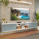 Ver imagem 1 de Rack Suspenso para Tv até 80 Polegadas 218 Cm 2 Portas Branco/cinza Lux Madesa