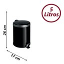 Ver imagem 3 de Lixeira Com Pedal Cesto Lixo Banheiro 5L Cozinha Escritório Preto Viel 3582
