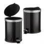 Lixeira Com Pedal Cesto Lixo Banheiro 5L Cozinha Escritório Preto Viel 3582 - 2