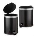 Ver imagem 2 de Lixeira Com Pedal Cesto Lixo Banheiro 5L Cozinha Escritório Preto Viel 3582
