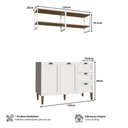 Ver imagem 3 de Cozinha Modulada Aurora 120cm C/ Nicho Conjunto Provençal Cor:branco