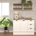 Ver imagem 1 de Cozinha Modulada Aurora 120cm C/ Nicho Conjunto Provençal Cor:branco