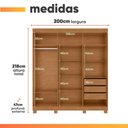 Ver imagem 6 de Guarda Roupas Casal 6 Portas 3 Gavetas Sing