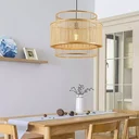 Ver imagem 5 de Lustre Pendente Rattan Cúpula Fibra Natural Luminária 39x30