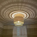 Ver imagem 3 de Lustre Pendente Rattan Cúpula Fibra Natural Luminária 39x30