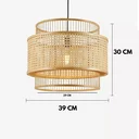 Ver imagem 6 de Lustre Pendente Rattan Cúpula Fibra Natural Luminária 39x30