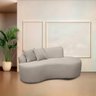 Sofá Feijão Orgânico Curvo Decorativo Forma Orgânica Linho para Sala e Escritorio - 4