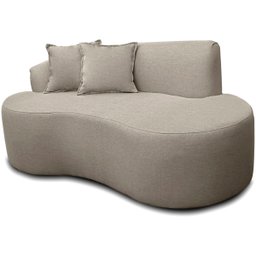 Sofá Feijão Orgânico Curvo Decorativo Forma Orgânica Linho para Sala e Escritorio - 1