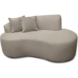Sofá Feijão Orgânico Curvo Decorativo Forma Orgânica Linho para Sala e Escritorio - 2