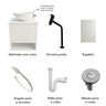 Kit Gabinete Banheiro Cuba Espelho Torneira Preta Valvula Sifão Engate Lavabo Completo - 2