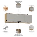 Ver imagem 4 de Armário de Cozinha Aéreo 120cm Classic Damasco/Off Z46 - Mpozenato