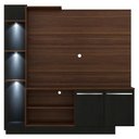 Ver imagem 3 de Estante Tv 55" Com 3 Leds E 2 Portas Dallas Multimóveis V3399 Madeirada/Preta Madeirado/Preto