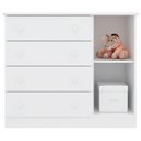 Ver imagem 5 de Berço Americano Doce Sonho 100 com Rodízios e Cômoda 2561 com Nicho Organizador 3 Gavetas Branco
