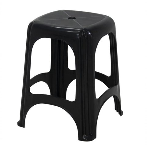 Kit 2 Banqueta Tramontina Niteroi em Polipropileno Preto