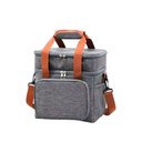 Ver imagem 1 de Bolsa Termica Marmita Lancheira Multiuso Alça Trabalho Passeio Academia Dois Compartimentos Cinza