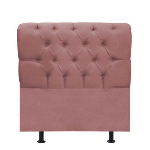 Cabeceira Estofada Cama Box Queen 160cm París Suede Rose- Mabe Magazine