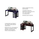 Ver imagem 3 de Mesa Computador Gamer ME4152 Preto/Azul - Tecno Mobili