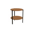 Ver imagem 2 de Mesa de Centro com 1 Prateleira Industrial Marrom Canela/Preto Fosco
