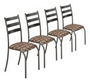 Ver imagem 3 de Conjunto de Cadeiras Jantar Kit com 4 Peças Cozinha Aço